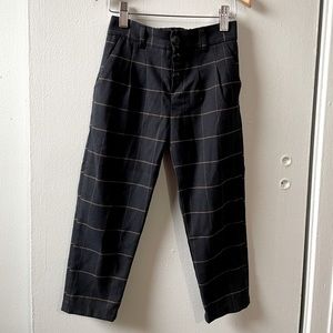 Zara Girls Navy Windowpane Pants size 6